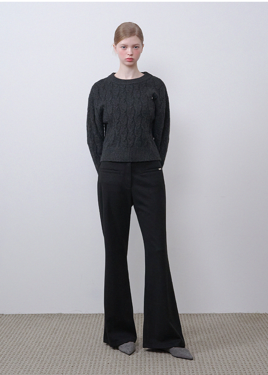 micane Nour Low Rise Semi Flare Slacks