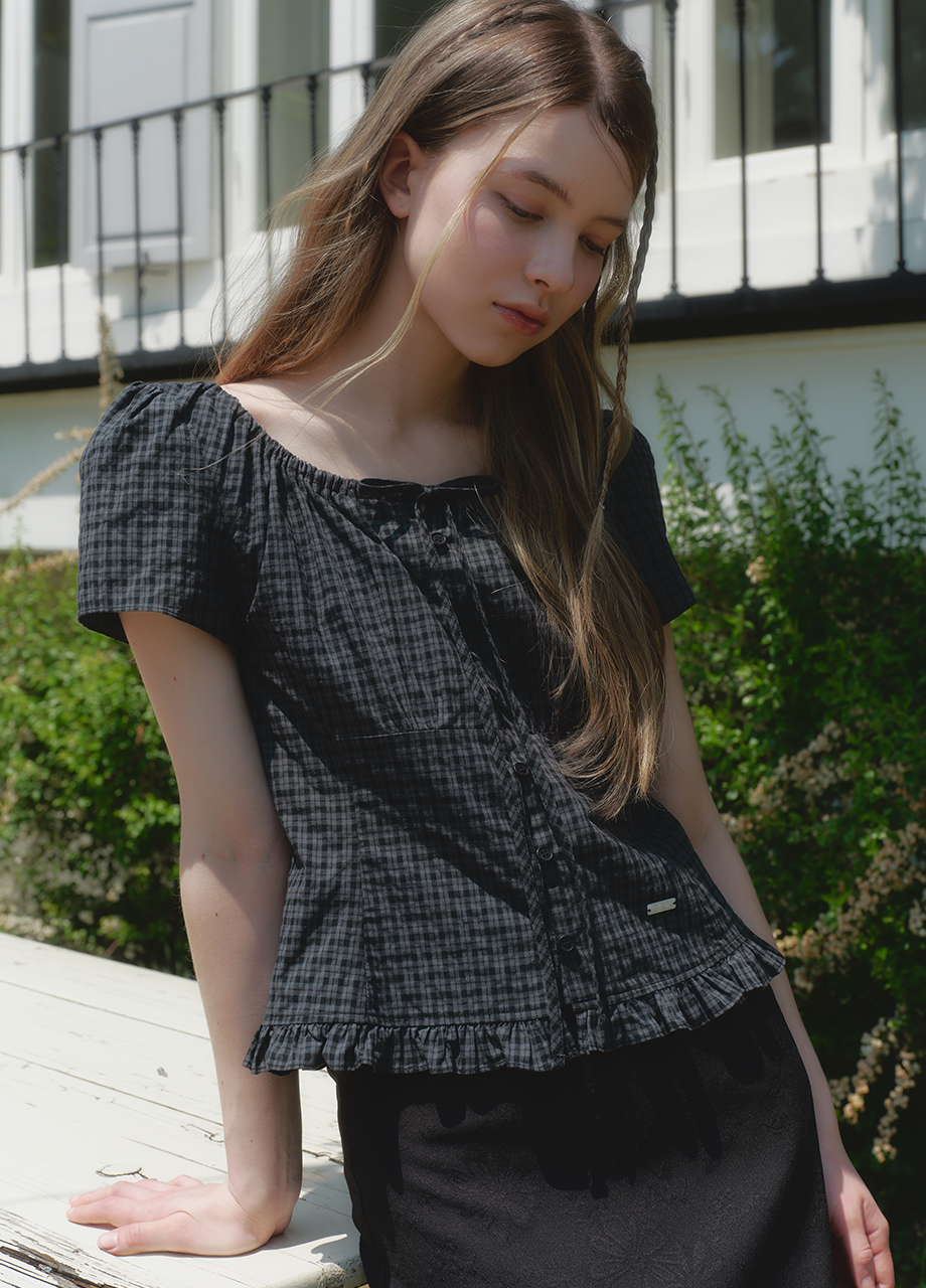 MELLOW FRILL BLOUSE - 2 COLORS BLACK